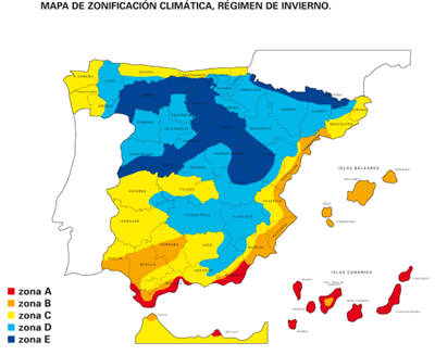Zonas térmicas en España
